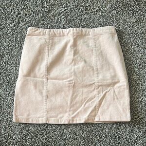 Pale Pink Corduroy Mini Skirt